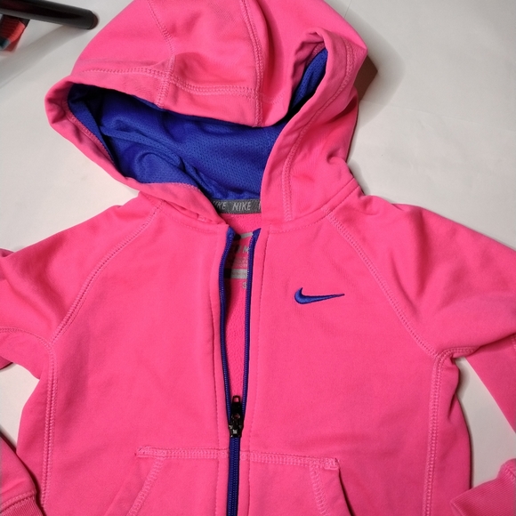 Nike therma fit girls pink zip hooded sweatshirt track jacket sz.3t - Picture 3 of 6